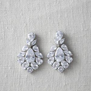 Silver cubic zirconia Wedding earrings